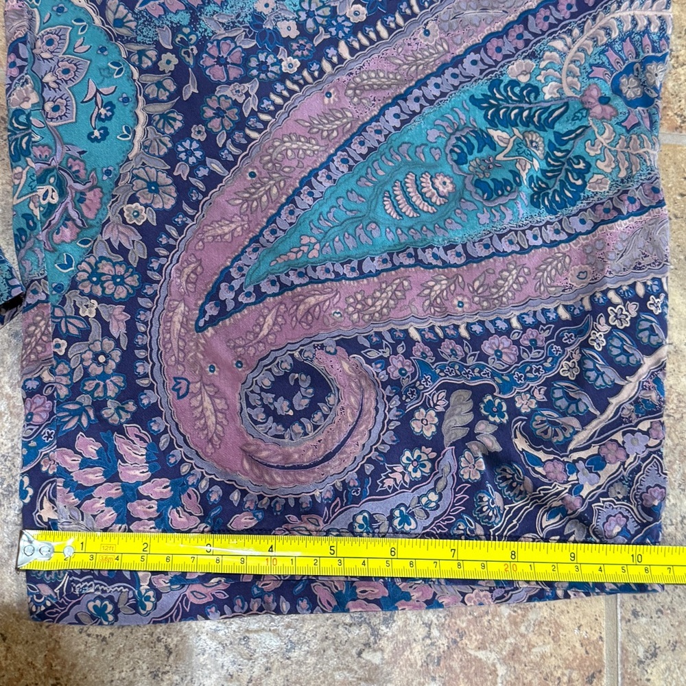 VTG Victoria’s Secret 100% Silk Straight Pants Paisley Medium Large Loungewear - Picture 6 of 11